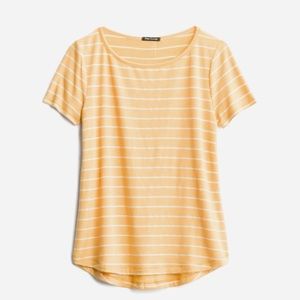 Yellow/White Stripe Knit Top Size Medium